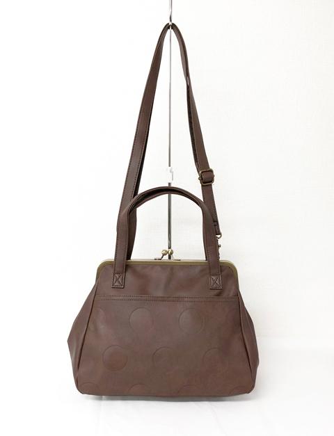 003178300 / ドットカラー合皮　がま口　手提げバッグ　2WAY　全5カラー　ﾁｬ