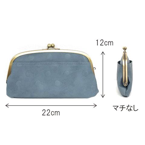 003178700  ドットカラー合皮　がま口　長財布　全6カラー　ｷ