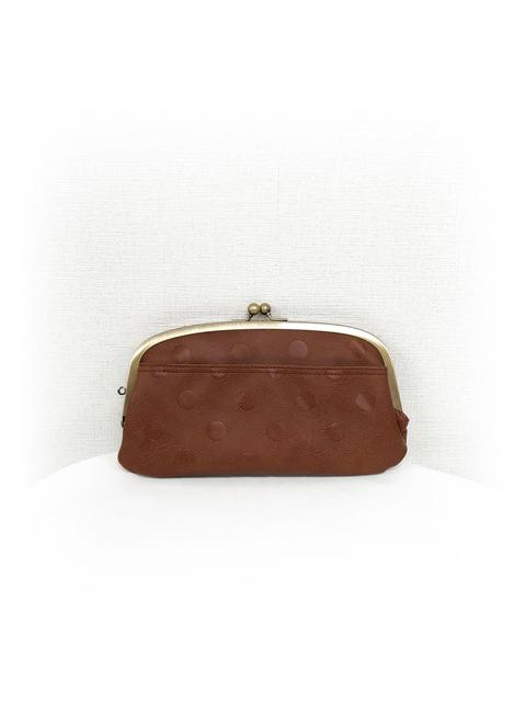 003178700  ドットカラー合皮　がま口　長財布　全6カラー　ﾁｬ