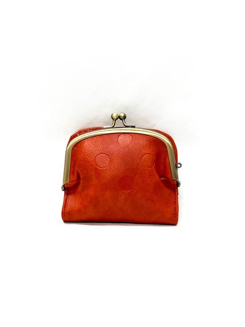 003178800 / ドットカラー合皮　がま口　折財布　全6カラー　ｵﾚﾝｼﾞ