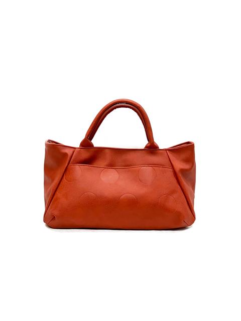 003186200 / ドットカラー合皮　舟型手提げバッグ　全4カラー　ｵﾚﾝｼﾞ