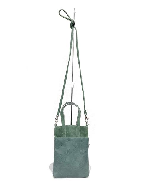 003181100 / ドットカラー合皮　帆布　マイクロバッグ　全5カラー　ｸﾞﾘｰﾝ