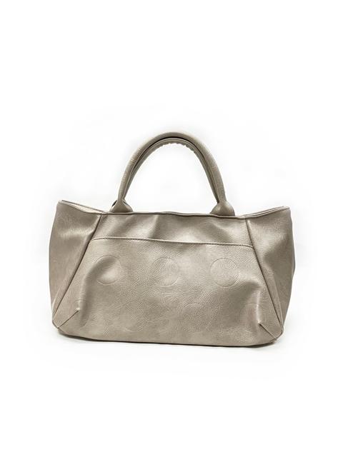 003186200 / ドットカラー合皮　舟型手提げバッグ　全4カラー　ｸﾞﾚｰｼﾞｭ