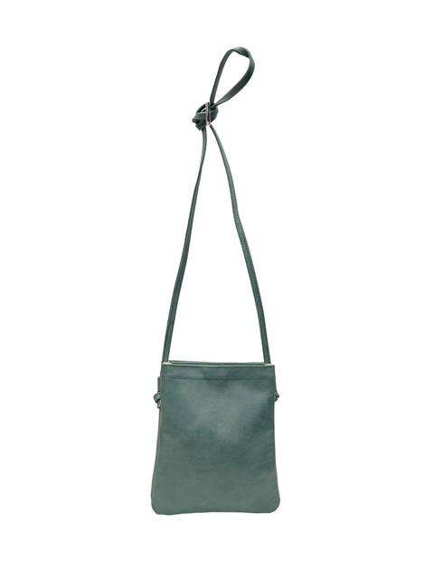 003189600 / カラー合皮　合皮　あおりショルダーバッグM　全4カラー　ｸﾞﾘｰﾝ