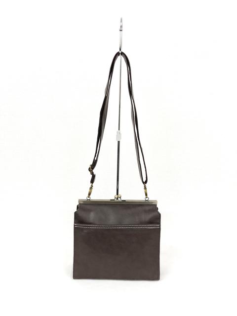 003160600 / ナチュラル合皮　がま口　ミニショルダーバッグ　全4カラー　ｺｹﾞﾁｬ