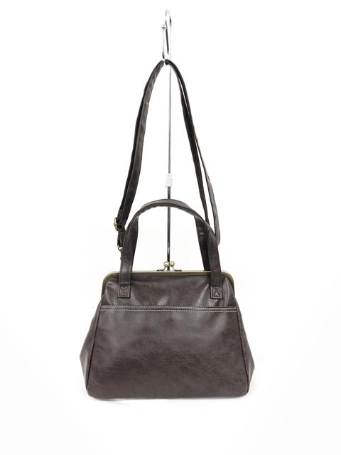 003173600 / ナチュラル合皮　がま口　手提げバッグ　2WAY　全4カラー　ｺｹﾞﾁｬ