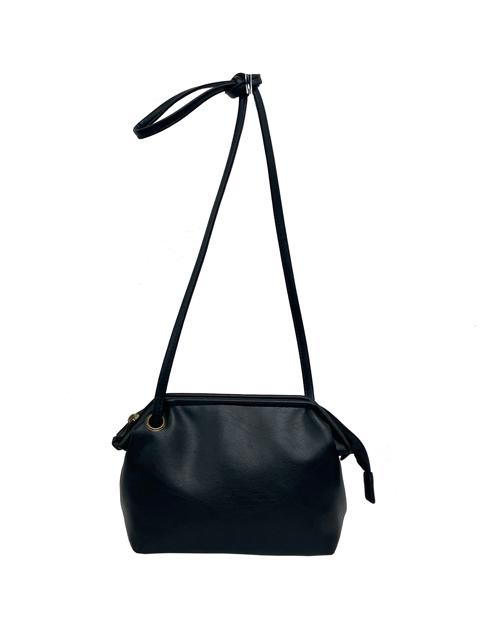 003189000 / ナチュラル合皮　合皮　ワイヤーショルダーバッグM　全4カラー　ｸﾛ