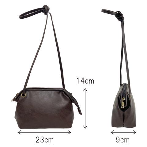 003189000  ナチュラル合皮　合皮　ワイヤーショルダーバッグM　全4カラー　ｺｹﾞﾁｬ