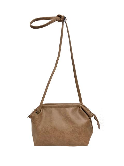 003189000 / ナチュラル合皮　合皮　ワイヤーショルダーバッグM　全4カラー　ﾍﾞｰｼﾞｭ