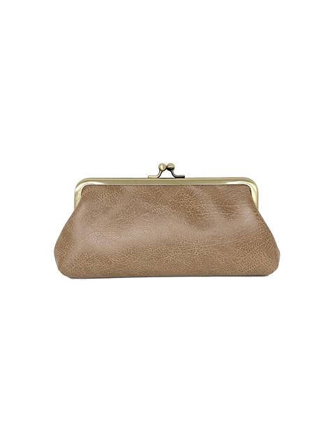 003188400 / ナチュラル合皮　合皮　ポーチ　がま口　全4カラー　ﾍﾞｰｼﾞｭ