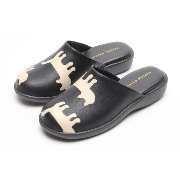 アツコマタノサンダル シルエット猫サンダル ML