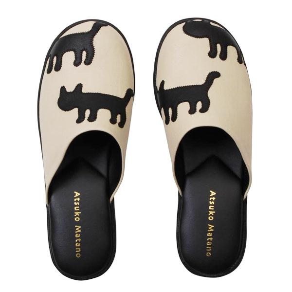 アツコマタノサンダル シルエット猫サンダル ML