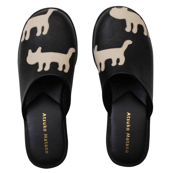 アツコマタノサンダル シルエット猫サンダル ML