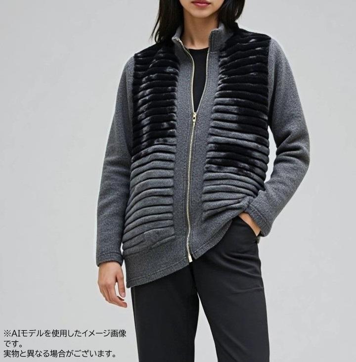 婦人 フェイクファー使いジップアップ ベスト風 ジャケット 3枚セット レディース