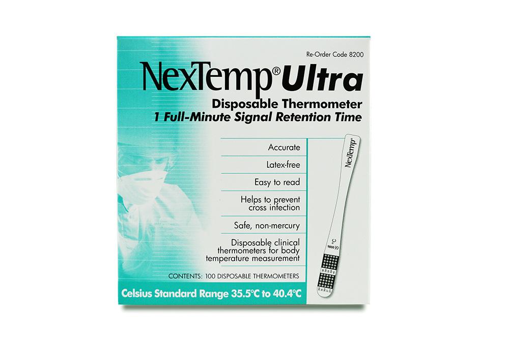 超薄型液晶体温計フラットミニ業務用 100枚入