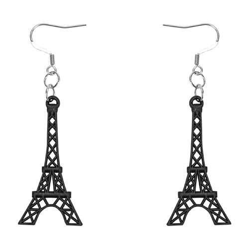 Batucada(バチュカダ) ハンドメイドピアス　エッフェル　ブラック