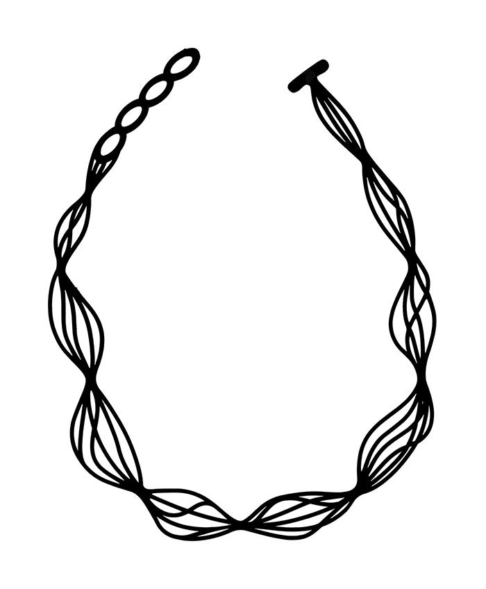 夏前特価Batucadaバチュカダハンドメイドネックレス　 ウェーブ