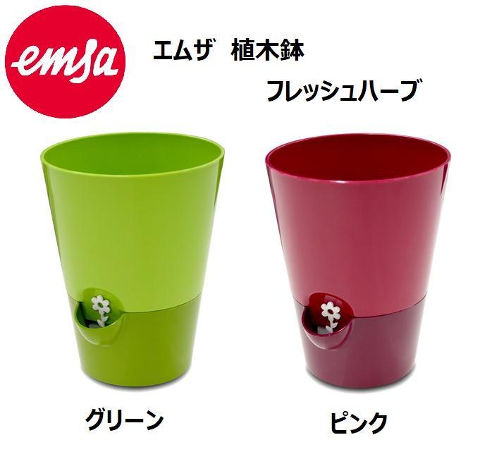エムザ　フレッシュハーブポット　250ml　自動水やり植木鉢