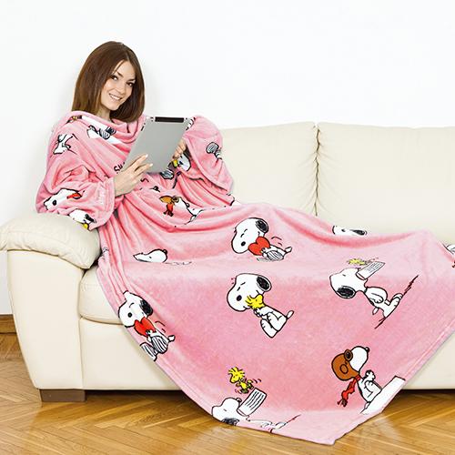 【訳アリ特価】Lavatelli スヌーピー　ブランケットウェア(着る毛布)【化粧箱不良】