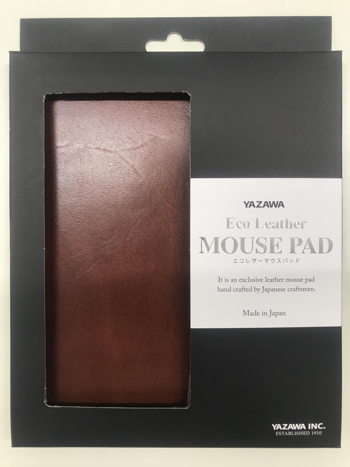 YAZAWA エコレザーマウスパッド ブラウン