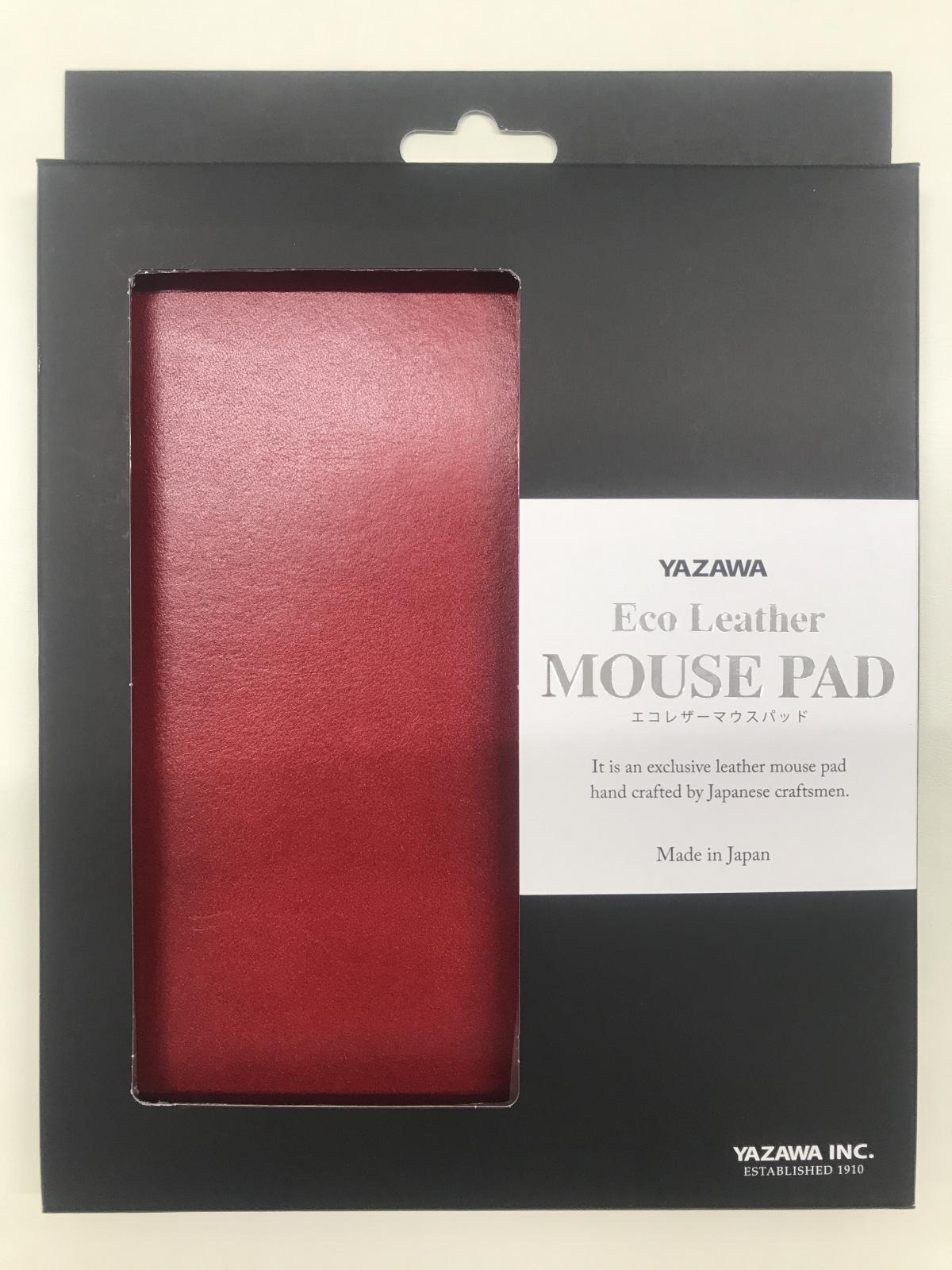 YAZAWA エコレザーマウスパッド レッド