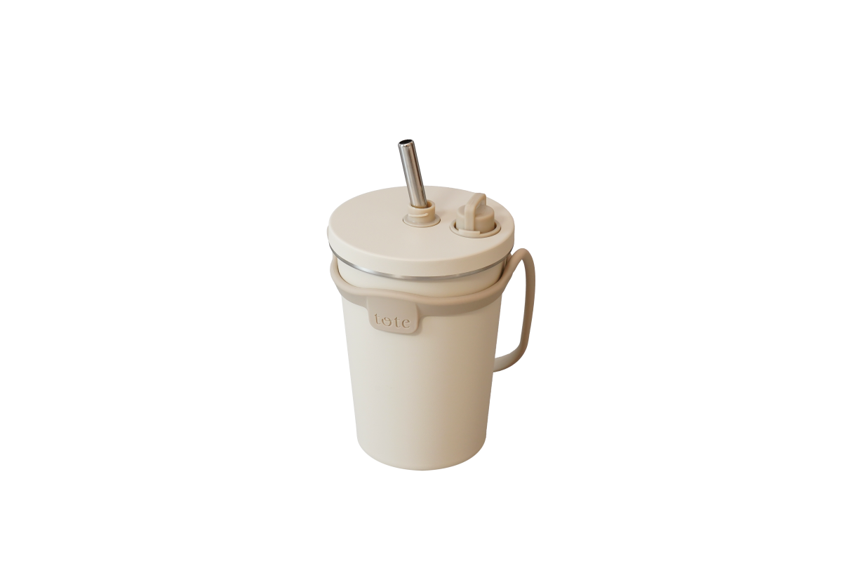 トート　ストロー付2wayタンブラー320ml　アイボリー