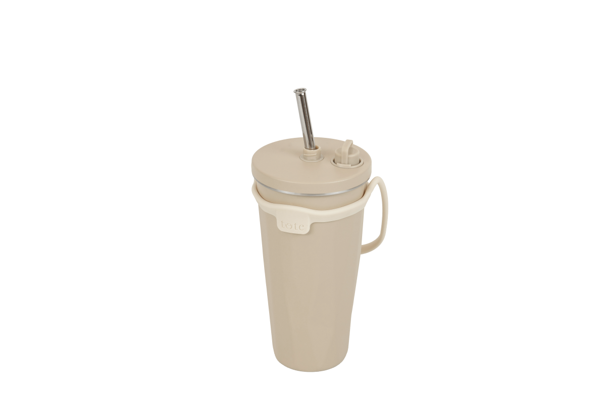 トート　ストロー付2wayタンブラー470ml　モカ