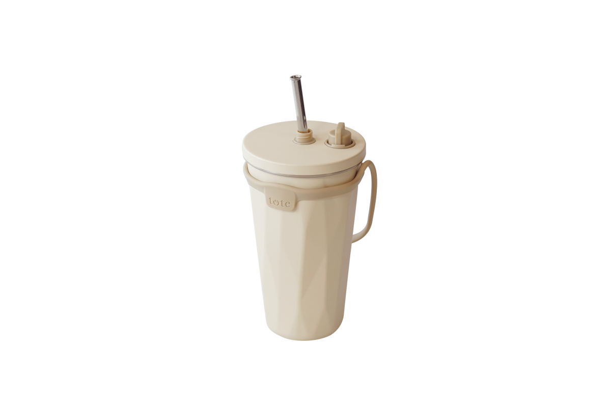 トート　ストロー付2wayタンブラー570ml　アイボリー
