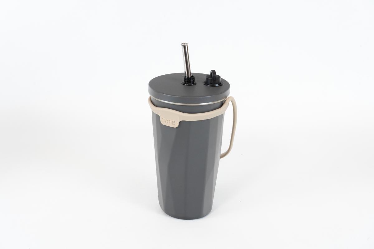 トート　ストロー付2wayタンブラー570ml　チャコール