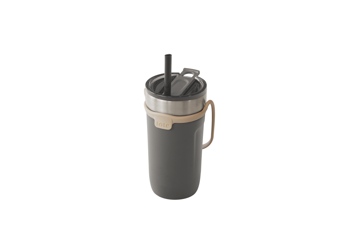 トート　ストロー付3wayタンブラー520ml　チャコール