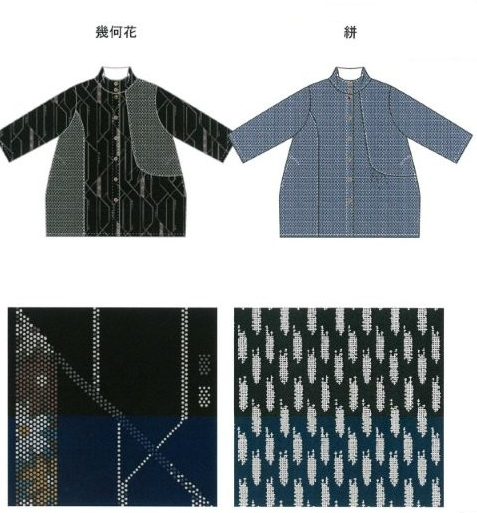 はんなり エステル 裏フリース はおりチュニック プリント エプロン あったか 和柄 防寒