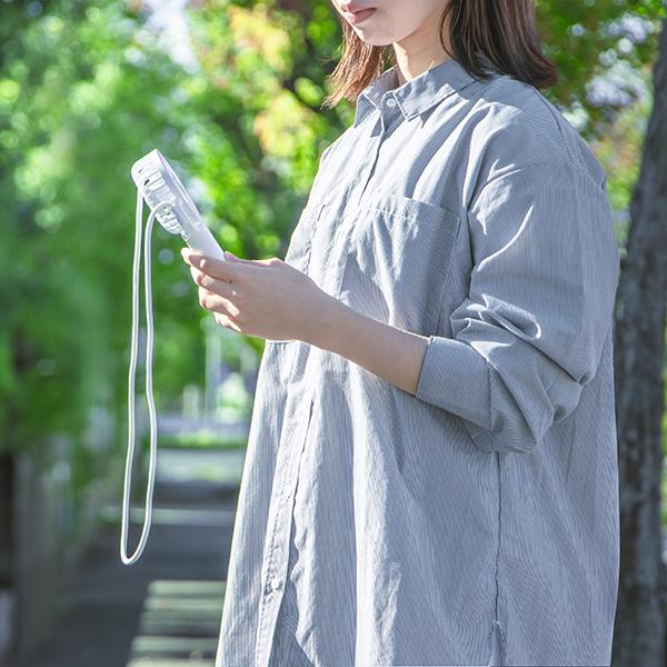 乾電池式 首掛け 3way ハンディファン 48個 ホワイト 