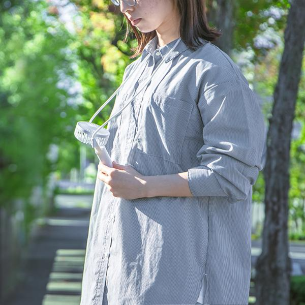 乾電池式 首掛け 3way ハンディファン 【48個】 ホワイト 