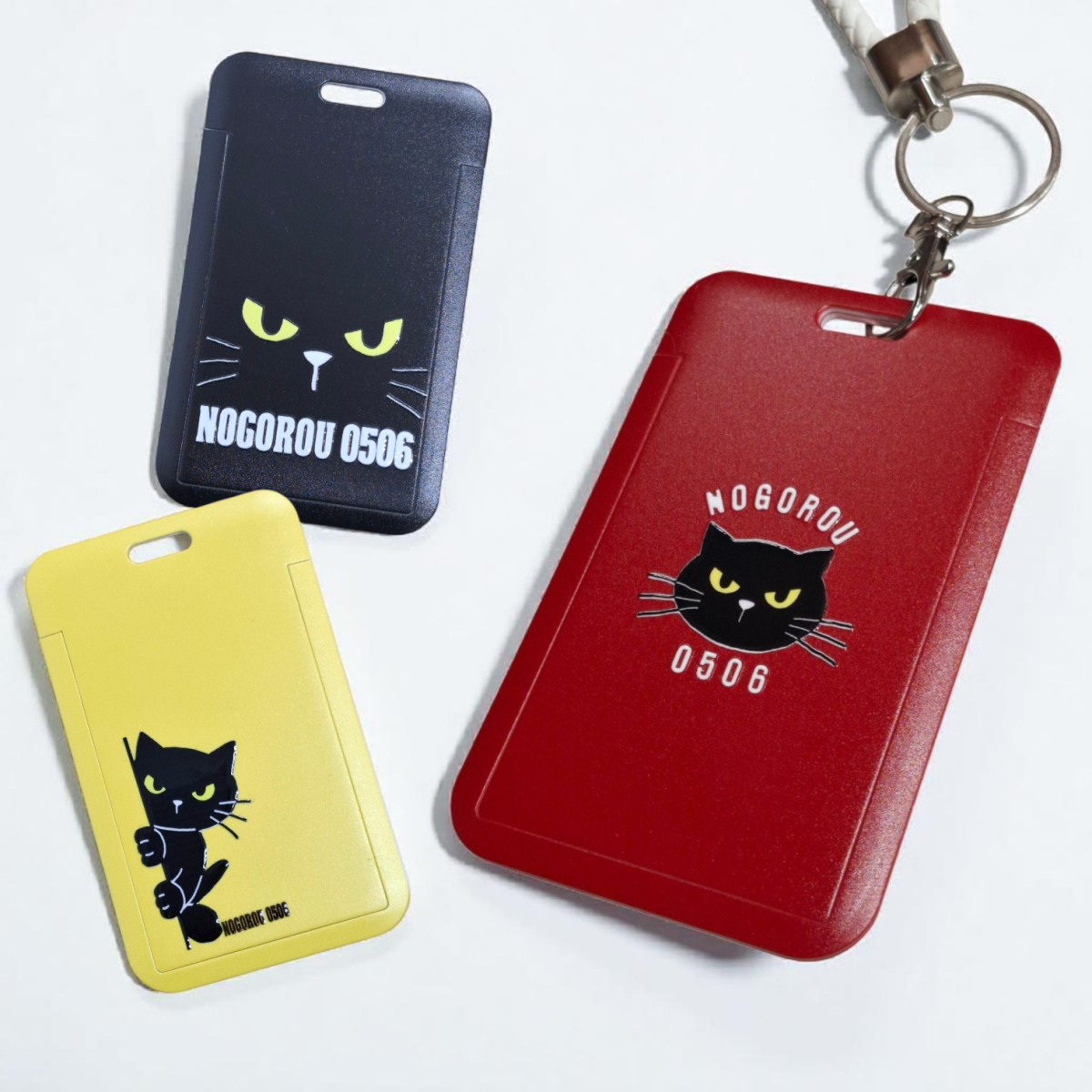 【3色セット】ストラップ付きスライド式パスケース