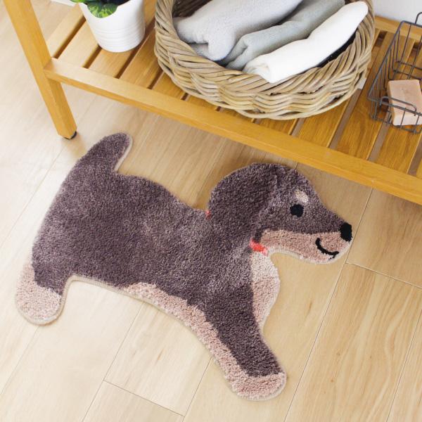ファンディットアニマル　洗えるダイカットマット　ダックスフンド