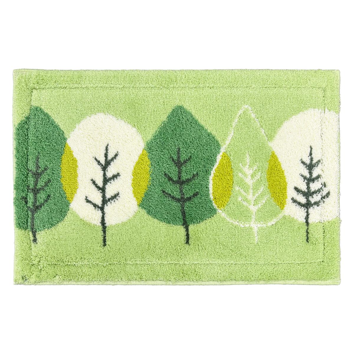 吸水速乾抗菌防臭　日本製ウイルトン織バスマット　リーフダンス