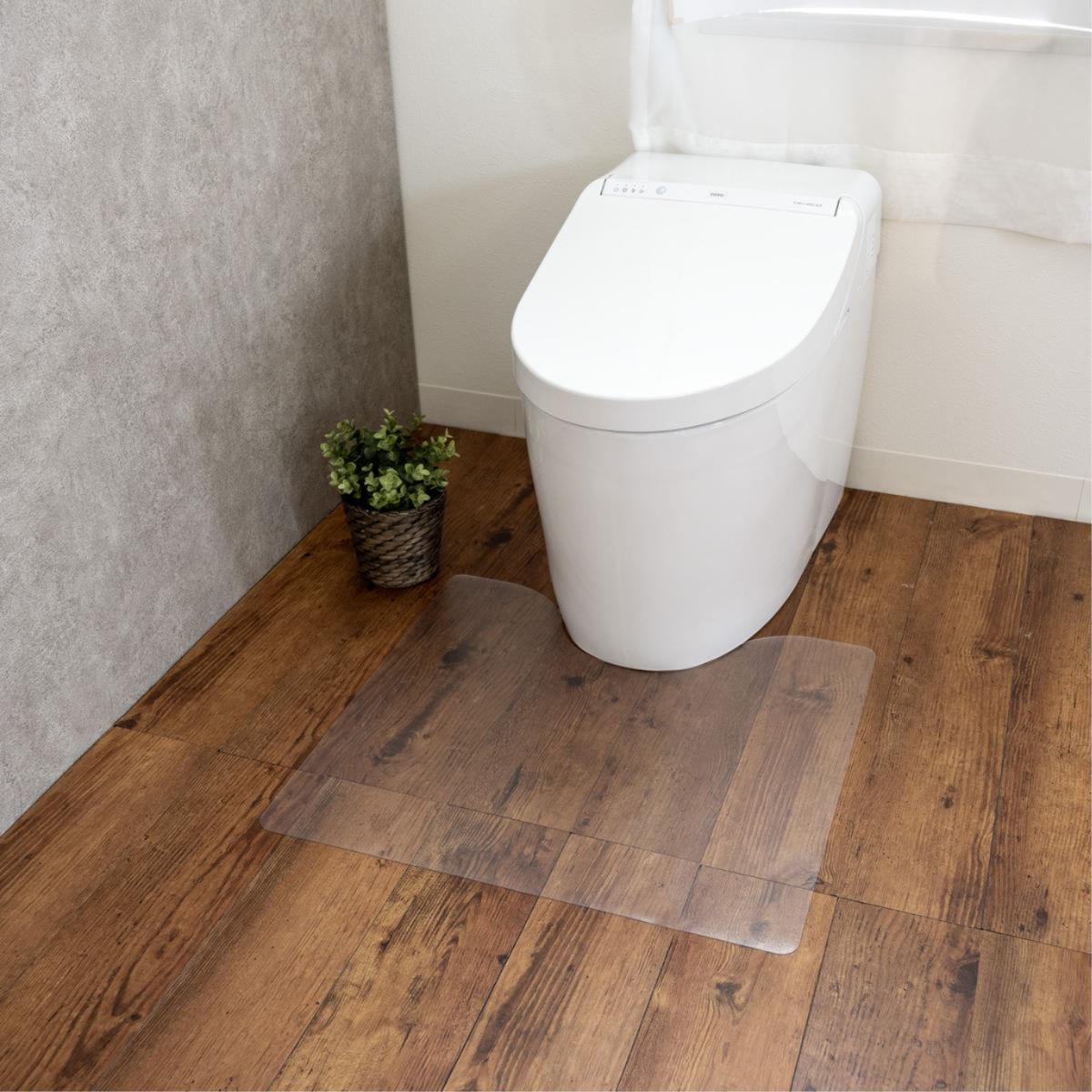 透明なトイレマット　床の汚れ、傷防止　拭ける　クリア