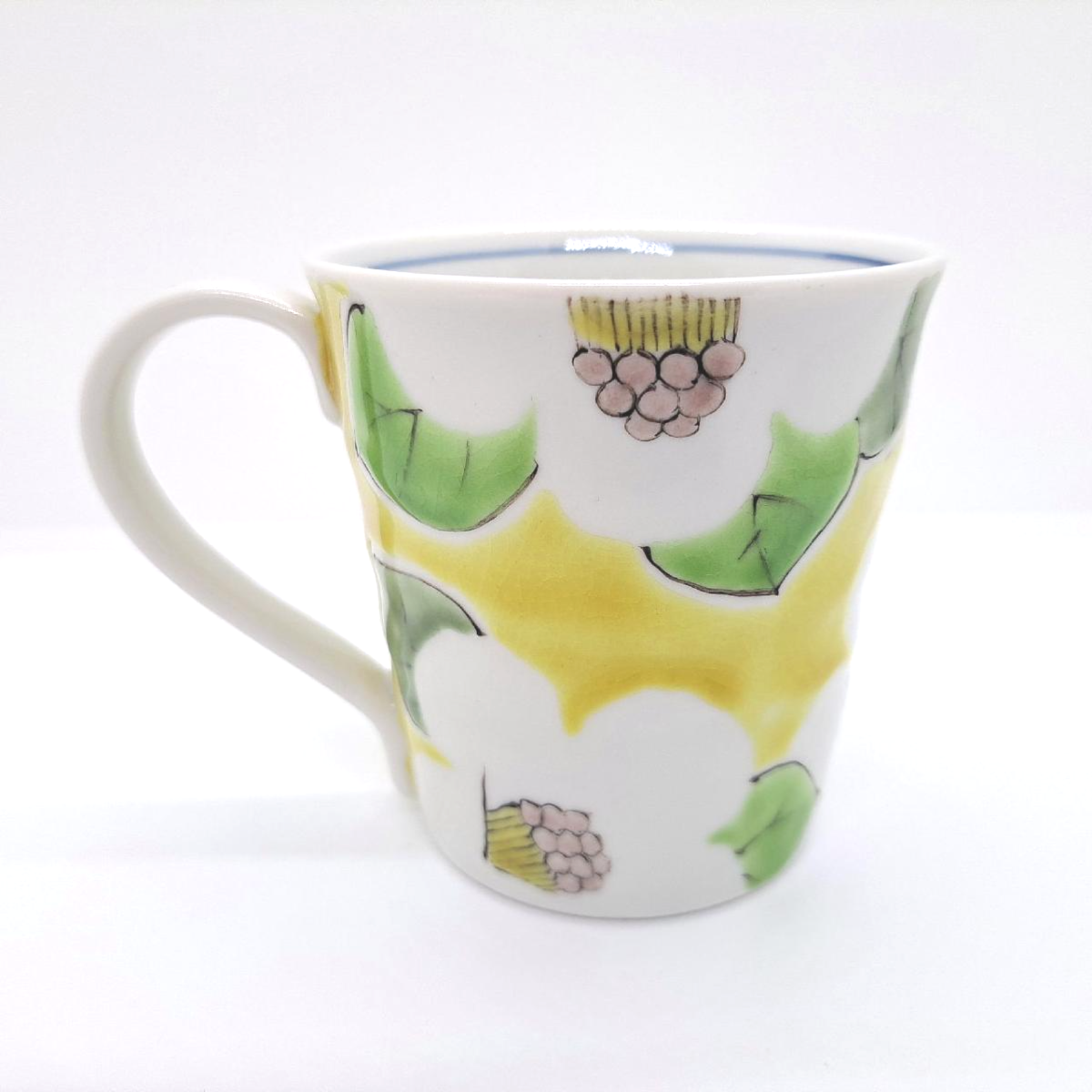 九谷焼マグカップ黄椿