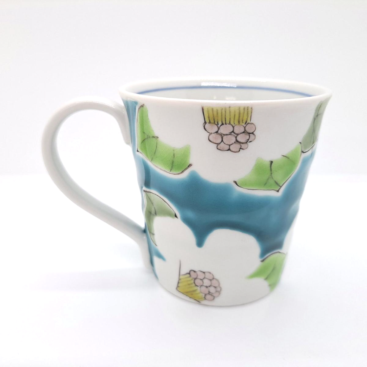 九谷焼マグカップ青椿