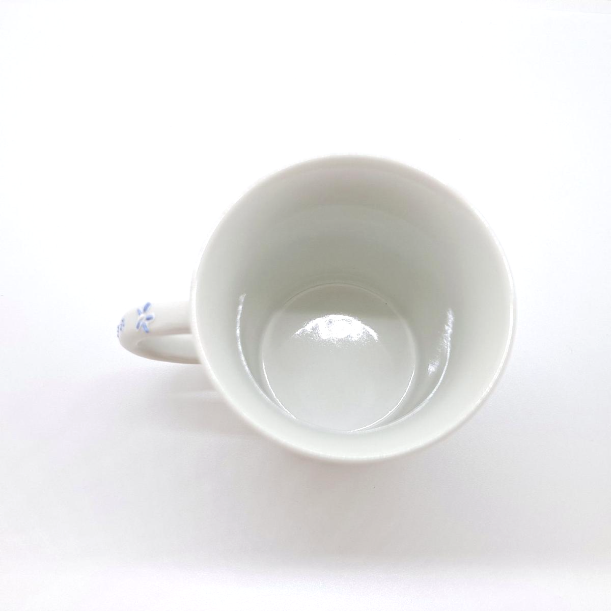 九谷焼マグカップ花ちらしブルー