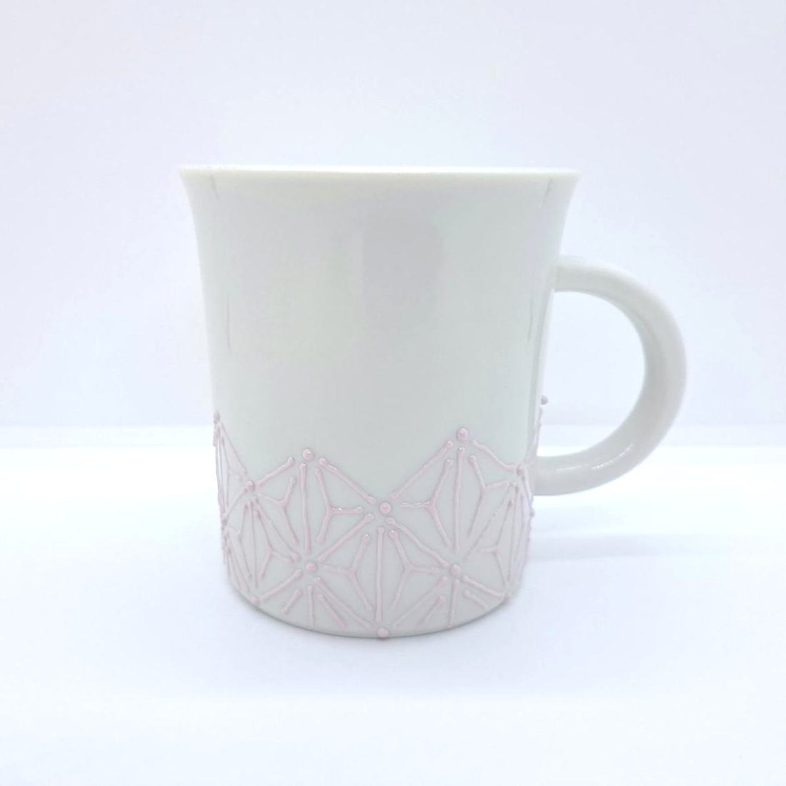 九谷焼マグカップ麻の葉模様ピンク