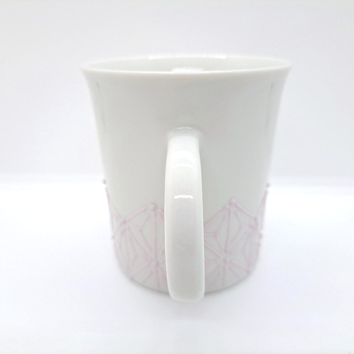 九谷焼マグカップ麻の葉模様ピンク