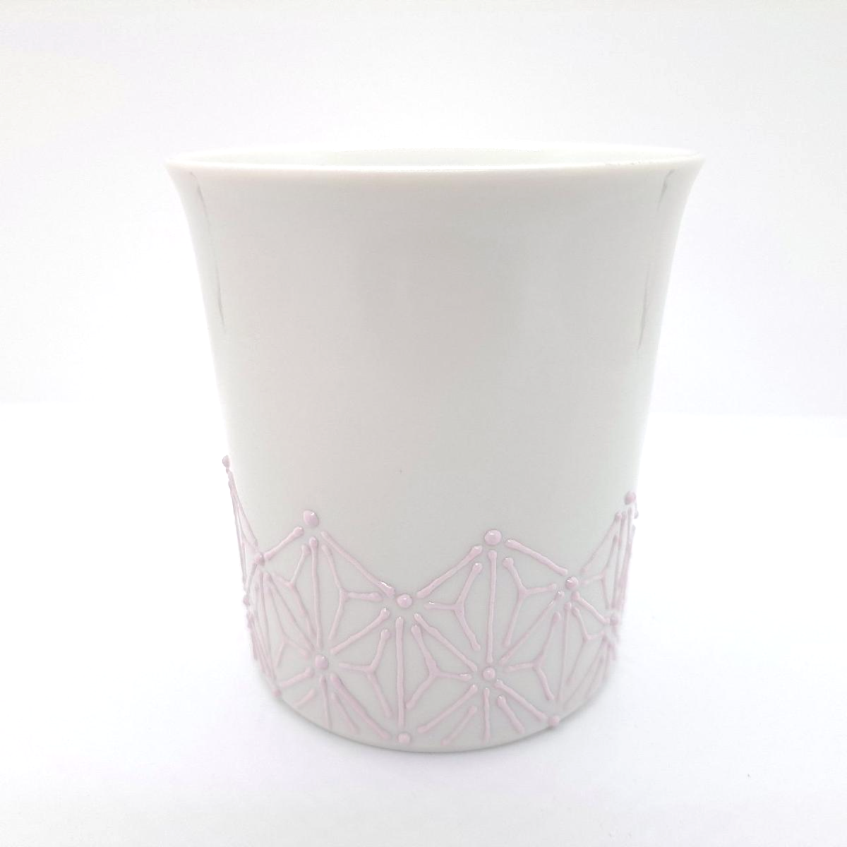 九谷焼マグカップ麻の葉模様ピンク