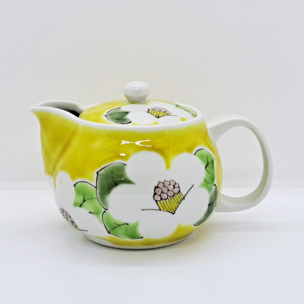 九谷焼ポット急須／黄椿
