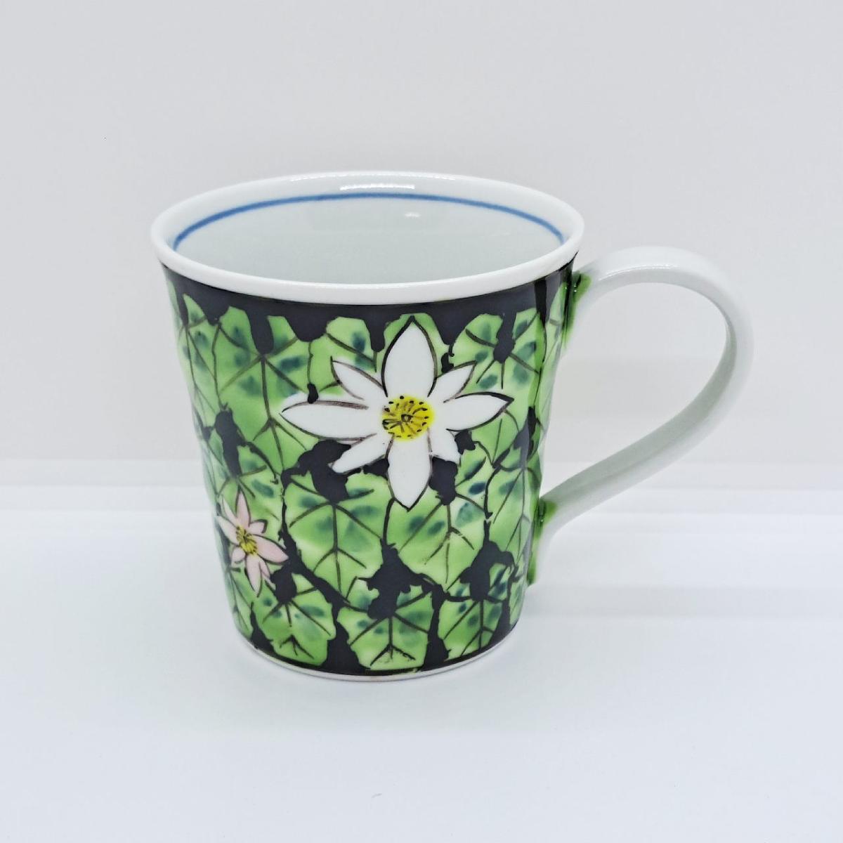 九谷焼マグカップすいれんぴんく