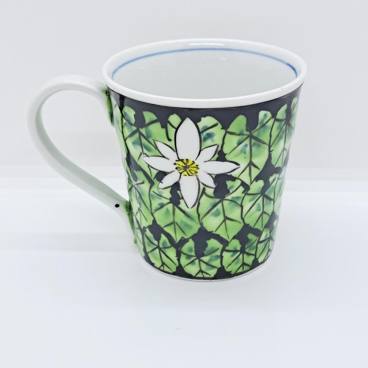 九谷焼マグカップすいれんぶるー