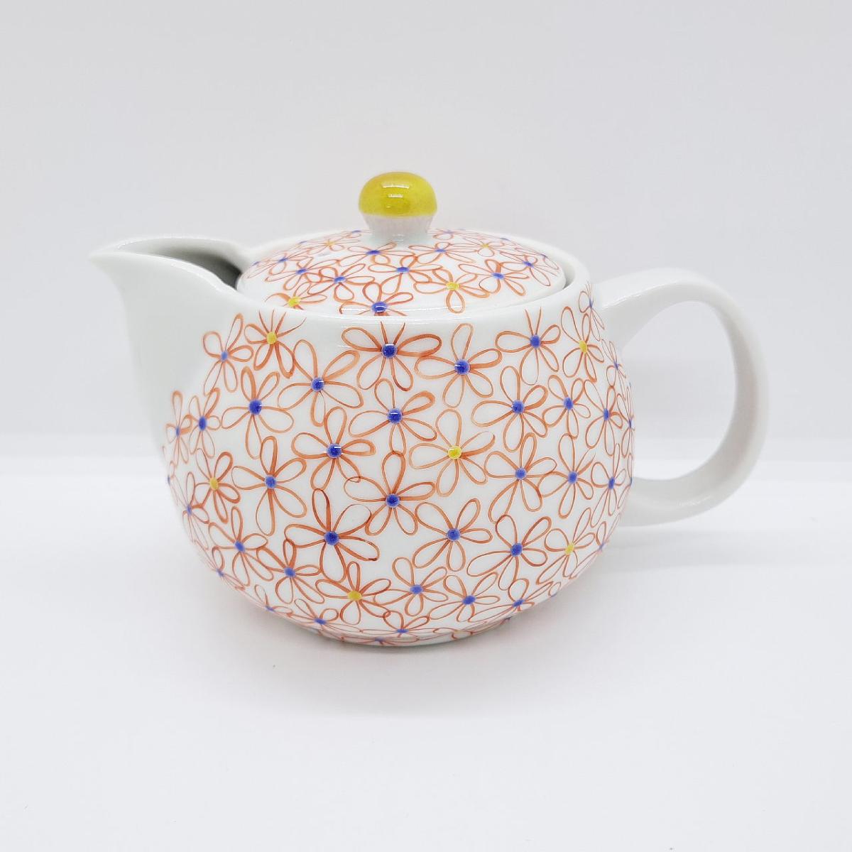九谷焼ポット急須／花の舞