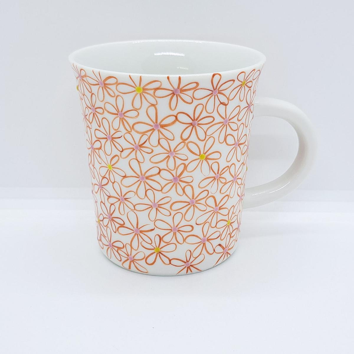 九谷焼マグカップ／花の舞ムラサキ