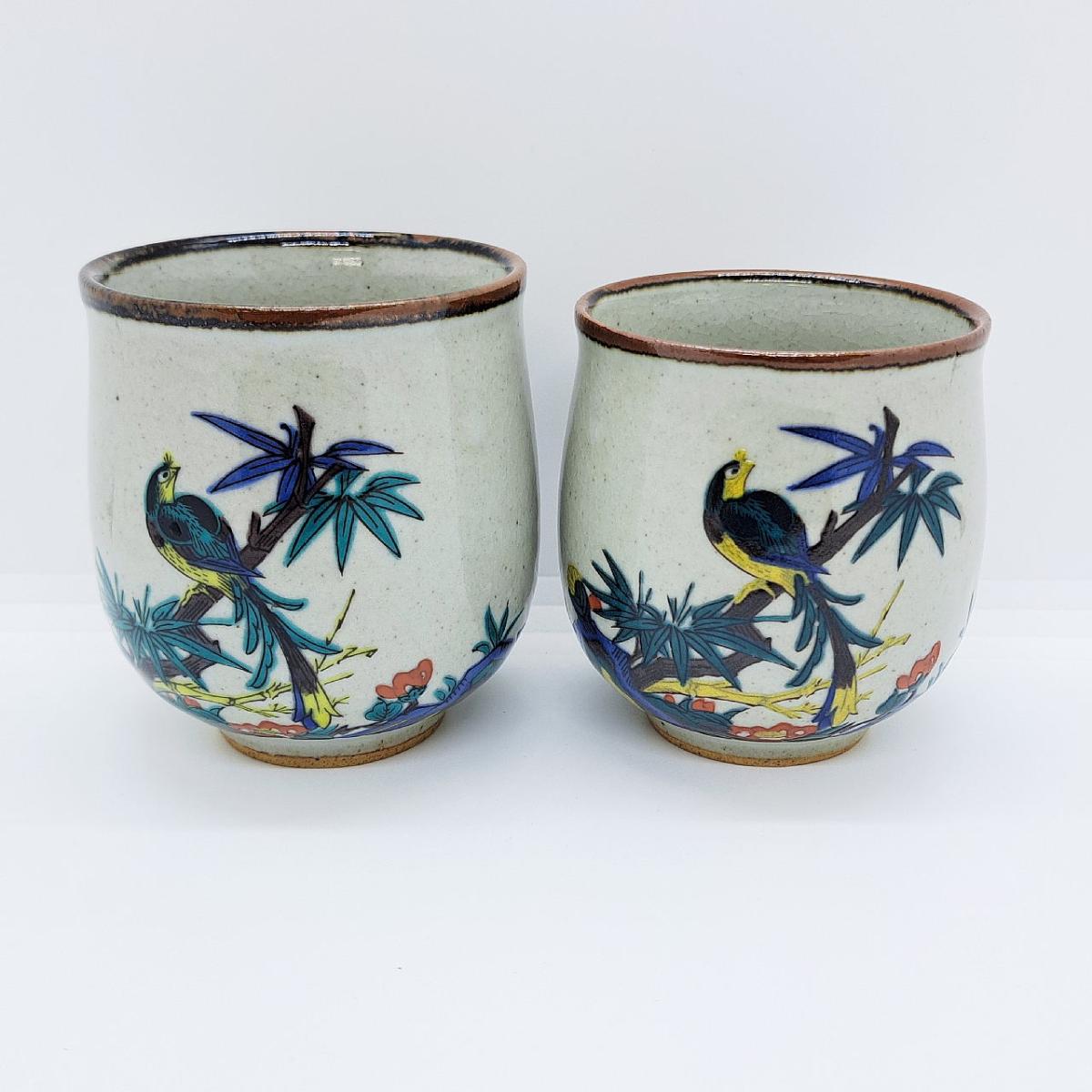 九谷焼組湯呑／花鳥