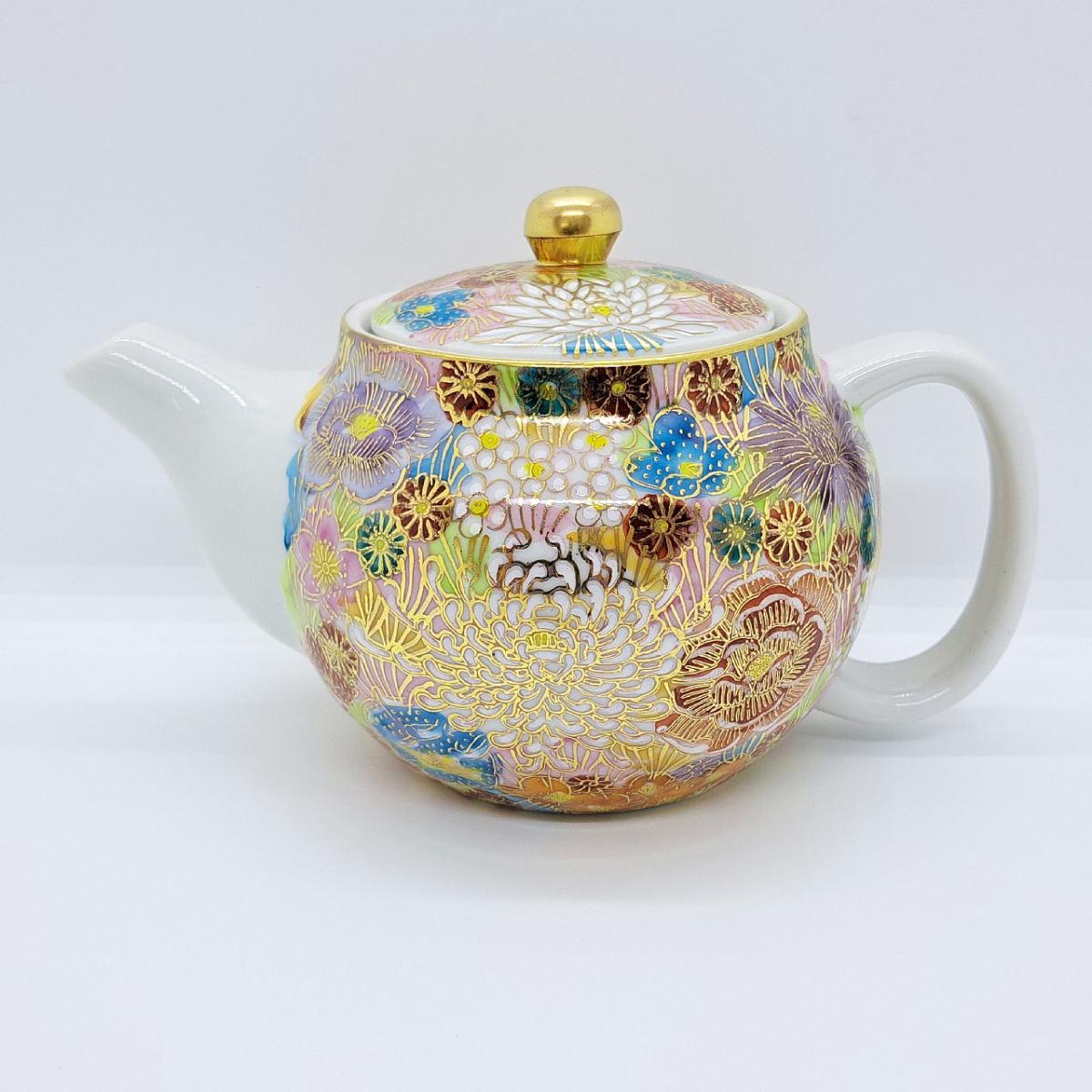 九谷焼ポット急須／花詰